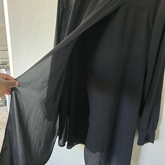 LANE BRYANT Pop Over Tunic Women Sz 26/28 Black Layered Back Flowy Witchy - Picture 10 of 10